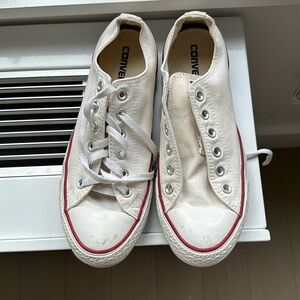 Converse - white sneakers - size 7.5 men - women 9.5 - unisex
